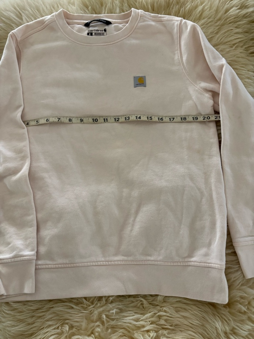 Carhartt Light Cream Crewneck Relaxed Fit Sweatshirt - Picture 3 of 5